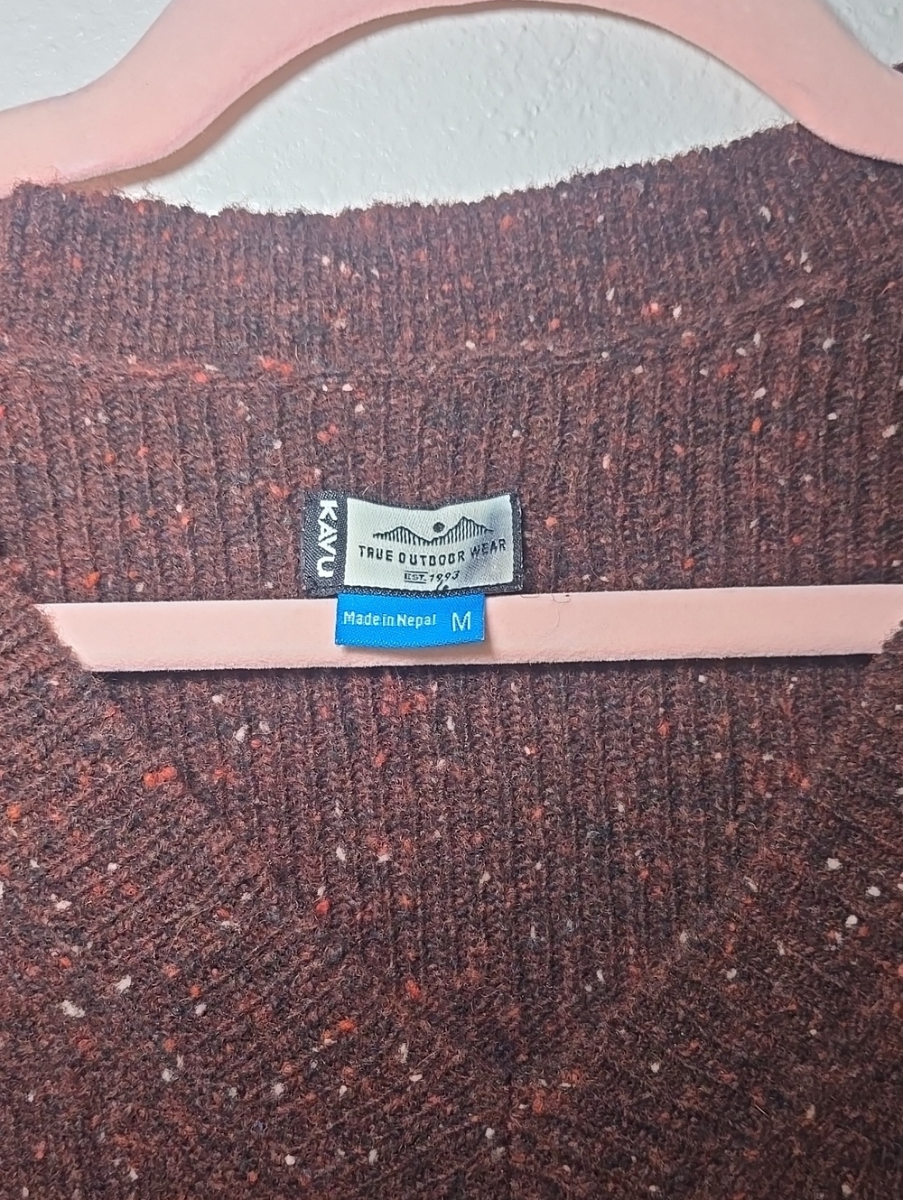 Kavu long sleeve sweater knit dress size M Lambwool blend burnt orange - Picture 3 of 7